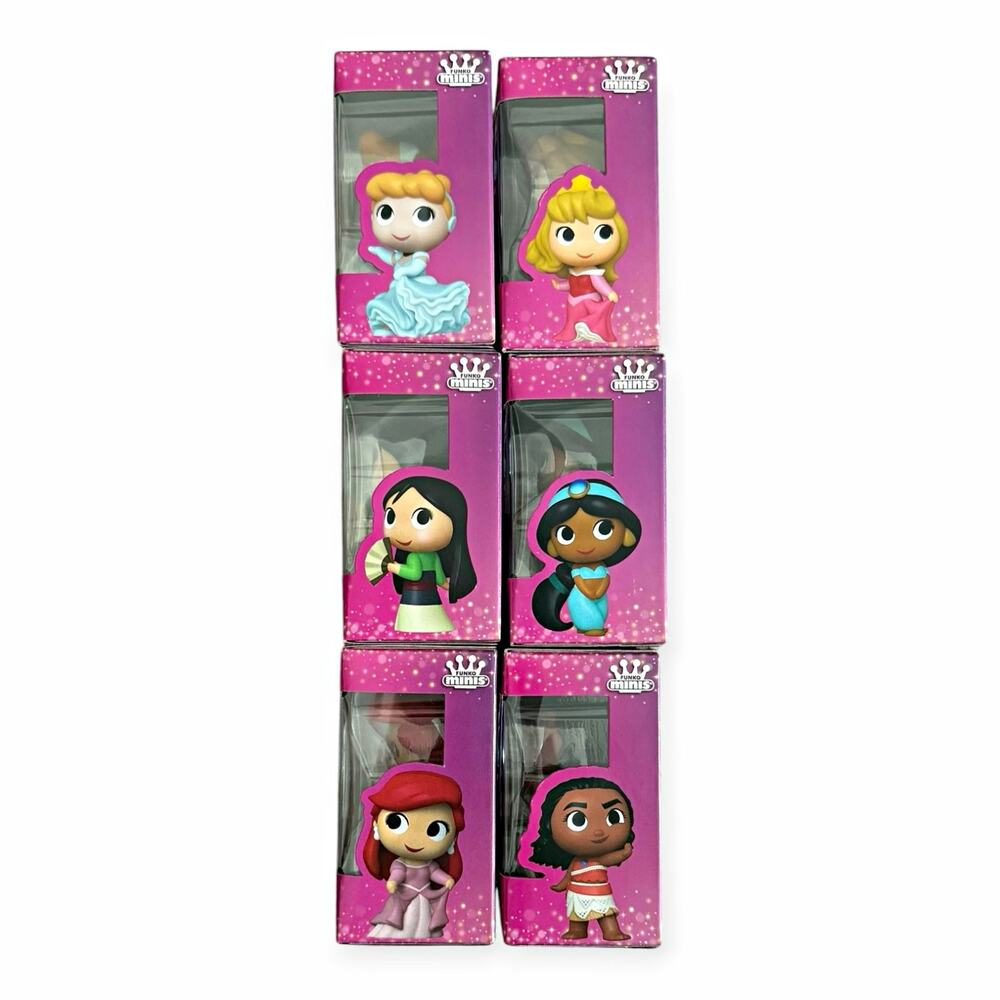 Funko Minis Disney Princess 6 Display Cinderella Aurora ArielMoanaJasmineMulan